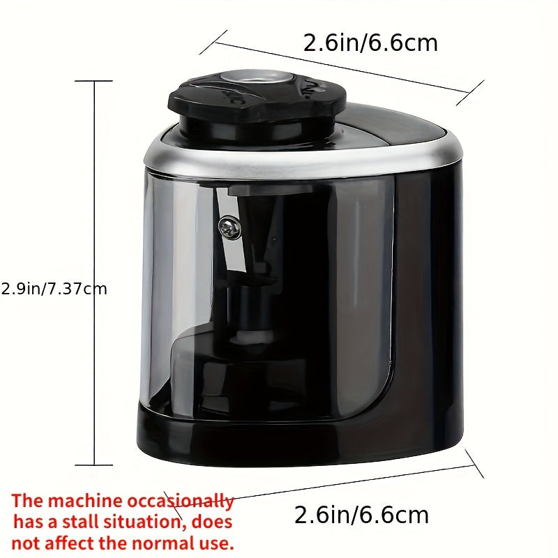 Automatic Electric Pencil Sharpener with Auto-Stop & Lead Breakage Prevention - Black Desktop Sharpener for Office & School, No Battery Needed, Compact Design, Sharpens Pencils in Seconds, Pencil Sharpener Electric, School Su