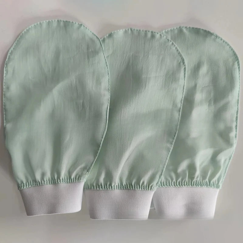 100% soie exfoliante visage lavage beauté serviette doux exfoliant peau bain gommage soie bain visage lavage gants