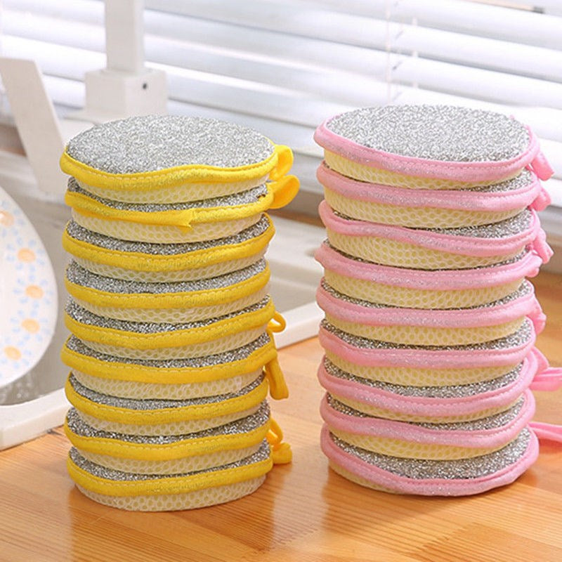 5/10pcs, Double Side Dishwashing Sponge Pan Pot Dish Wash Sponges Household Cleaning Tools Kitchen Tableware Dish Washing Brush